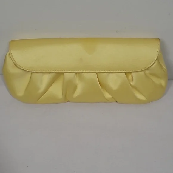Neiman Marcus Yellow Satin Clutch - Picture 2 of 9
